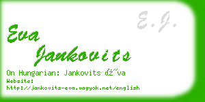 eva jankovits business card